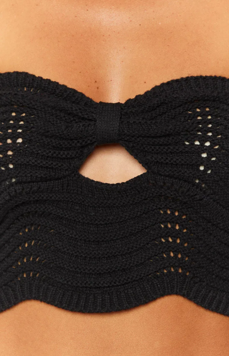 Deni Black Knit Top