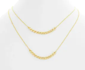 Double Layer Chain Necklace 14k Gold Plated