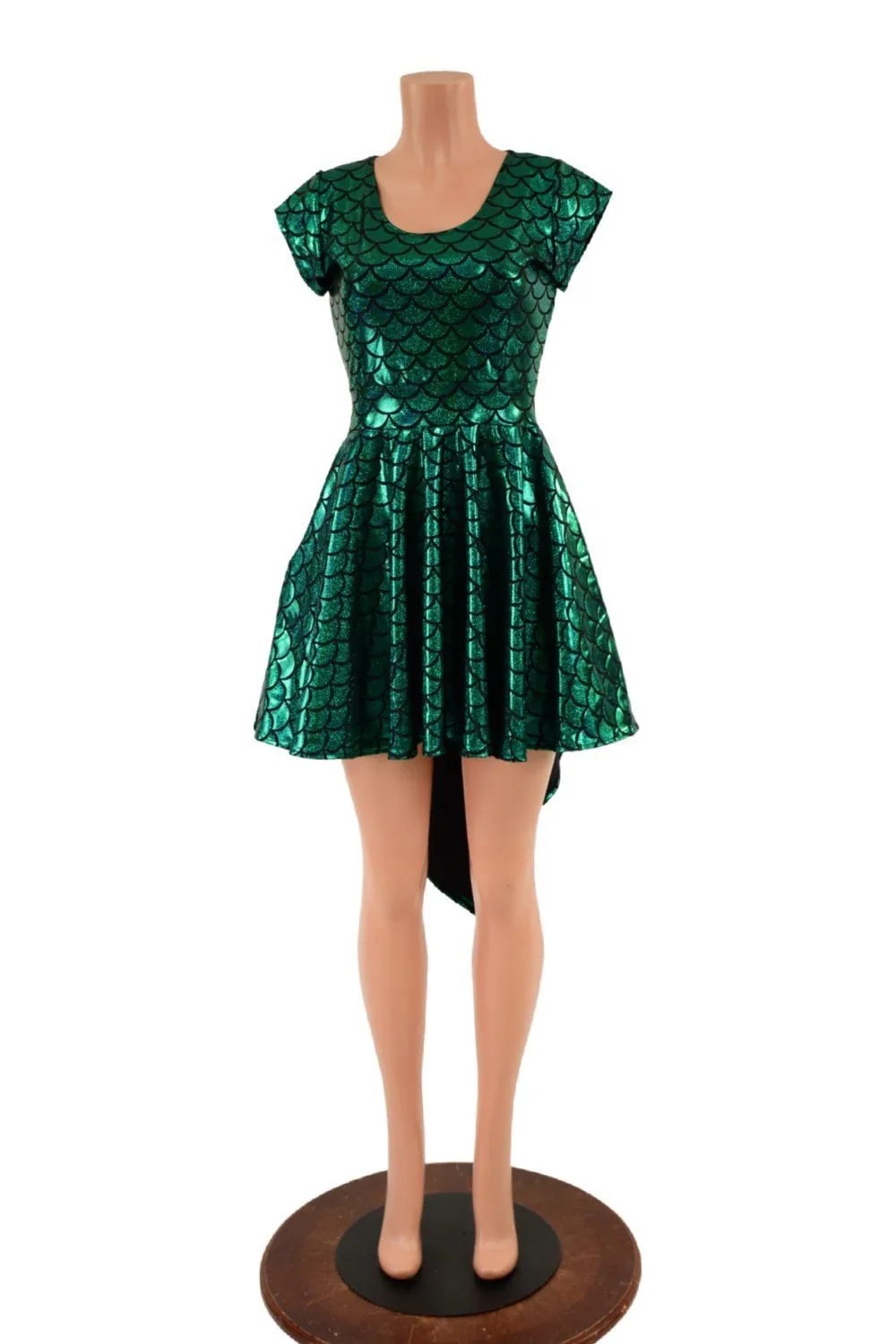 Dragon Spiked Pocket Skater Dress with Dragontail Hemline