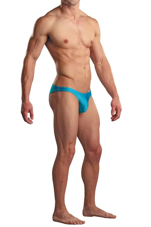 Euro Male Spandex Pouch Cheeky Bikini Brief Underwear - Turquoise