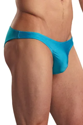 Euro Male Spandex Pouch Cheeky Bikini Brief Underwear - Turquoise