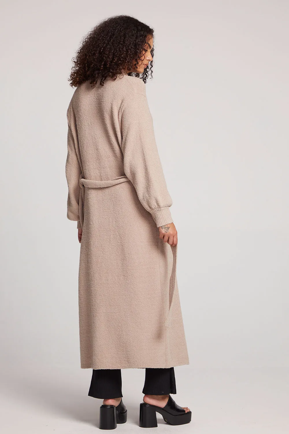 Eveee Toasted Coconut Maxi Cardigan