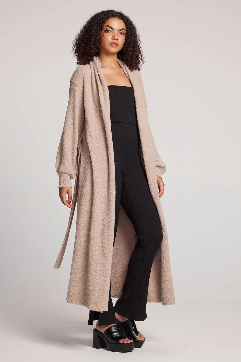 Eveee Toasted Coconut Maxi Cardigan