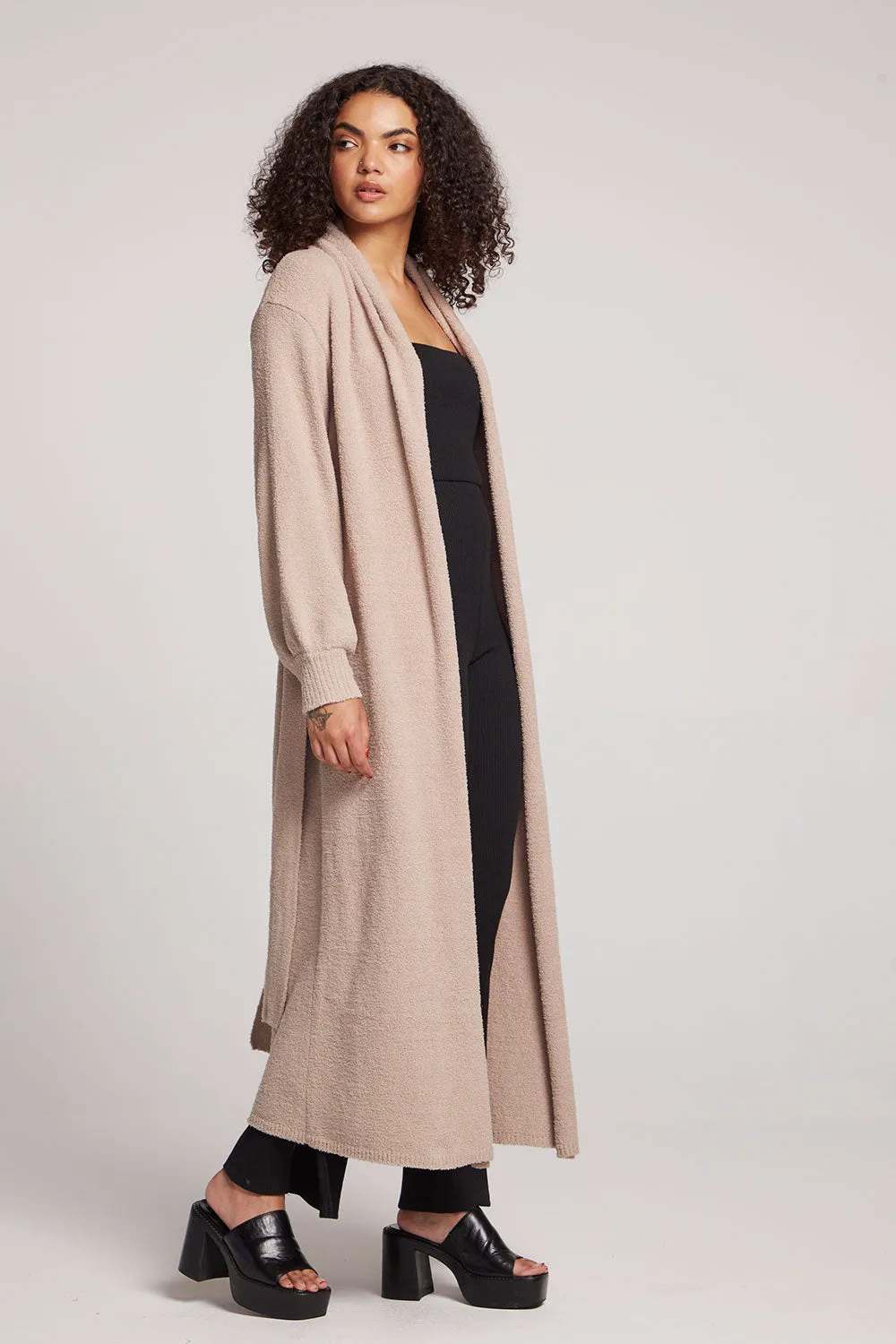 Eveee Toasted Coconut Maxi Cardigan