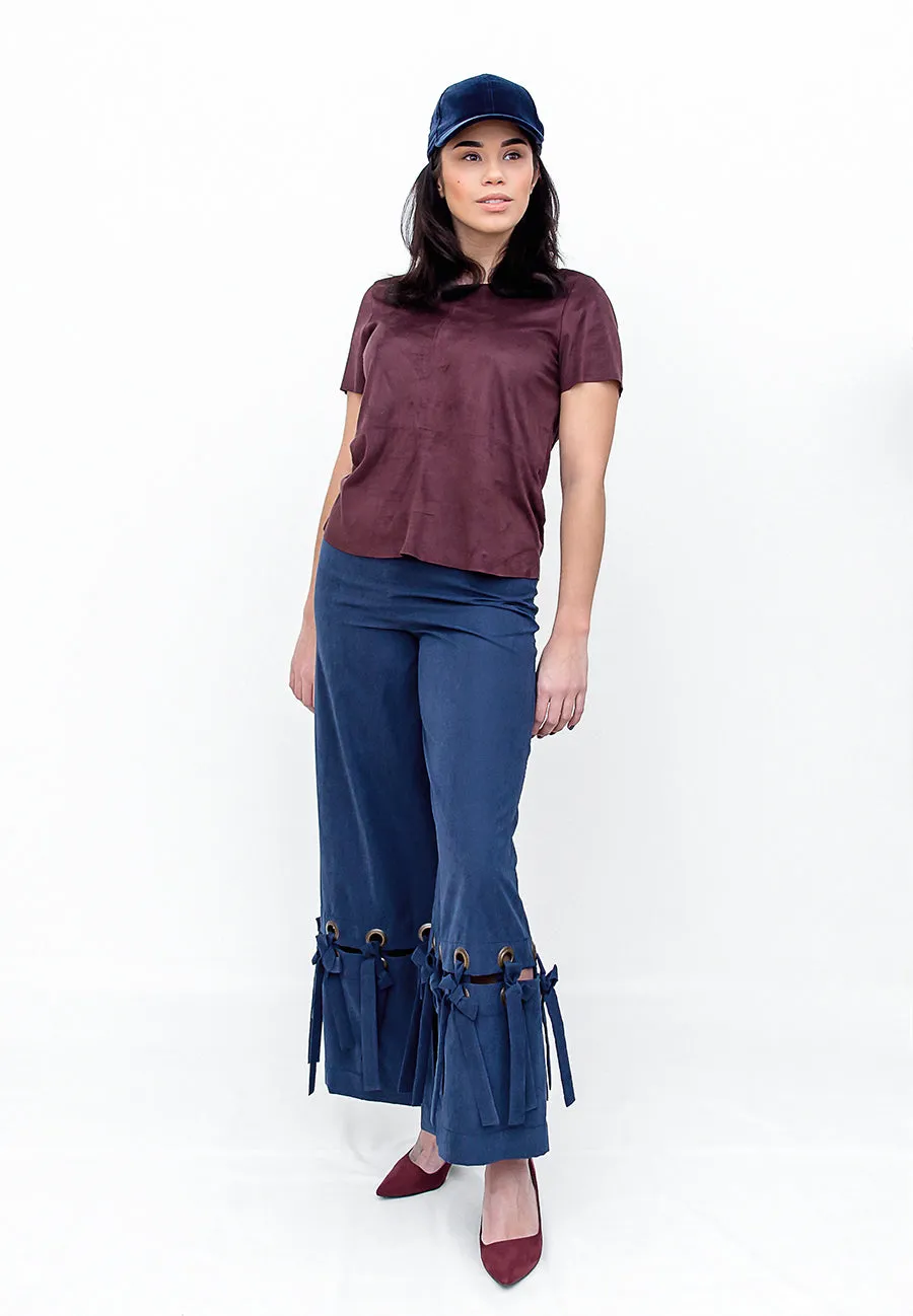 f by Faina Navy Wide-Leg Pants