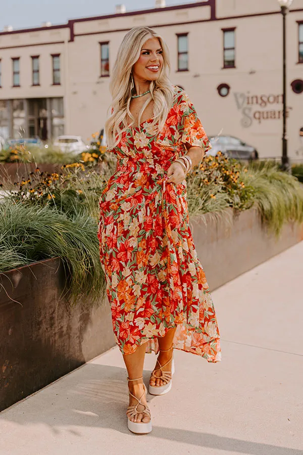 Fall Harvest Floral Maxi Dress Curves