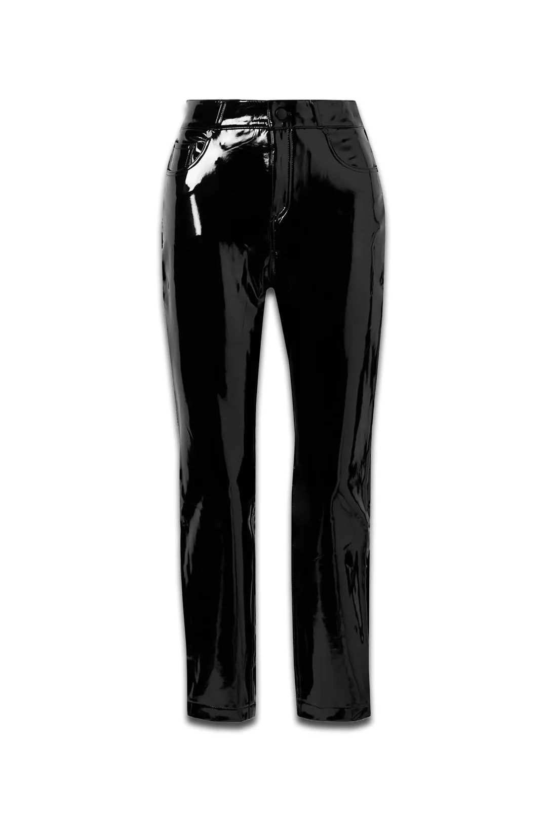 Faux Patent-leather Skinny Pants