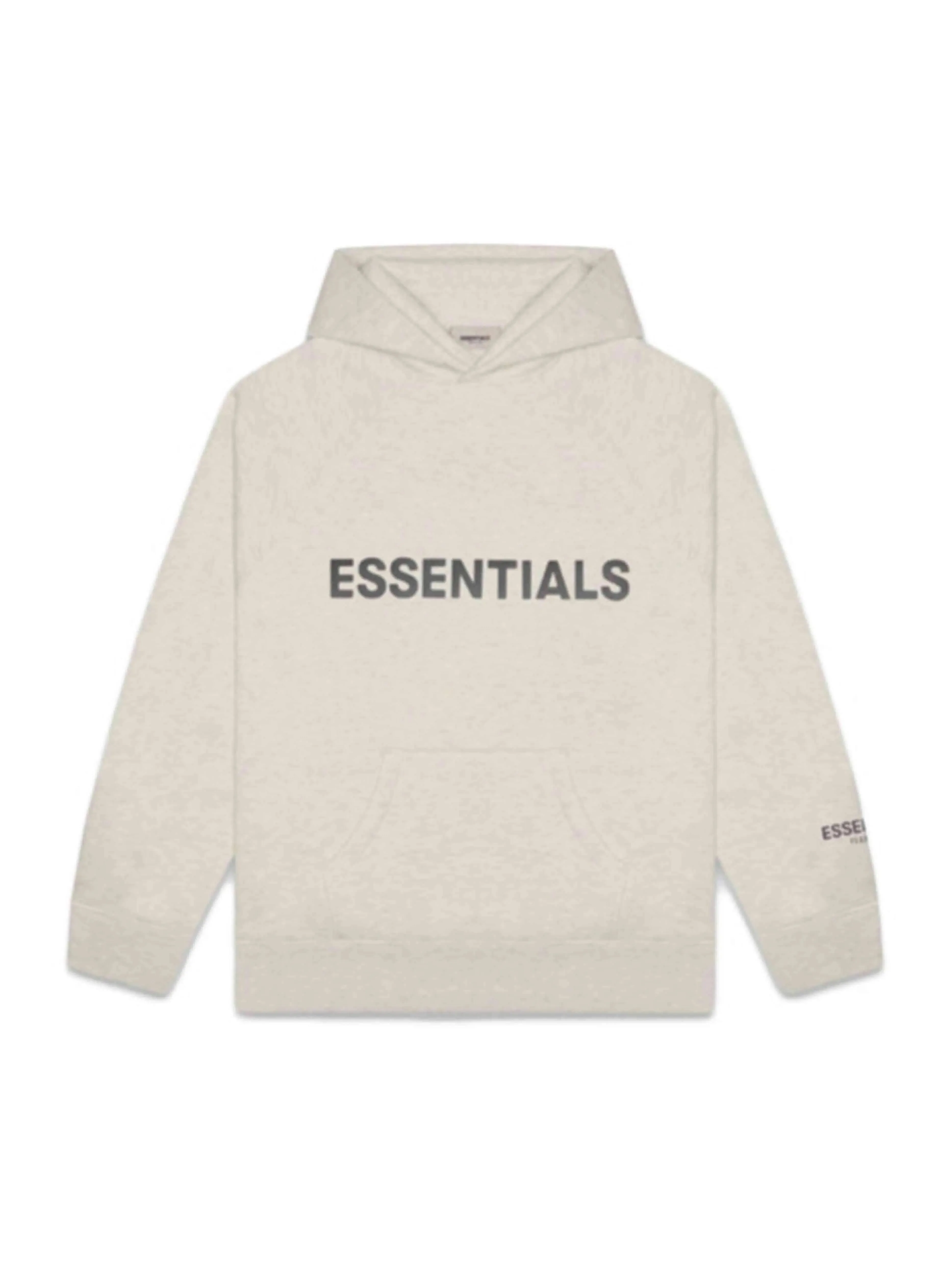 Fear Of God Essentials 3D Silicon Applique Pullover Hoodie Oatmeal [SS20]