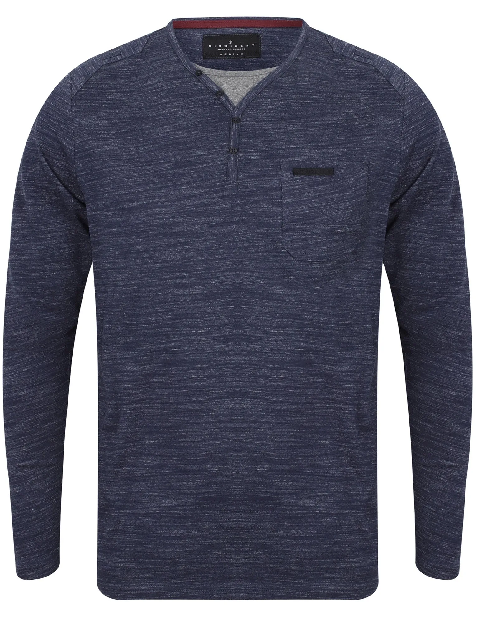 Felter Space Dye Mock Insert Long Sleeve Top In Midnight Blue - Dissident