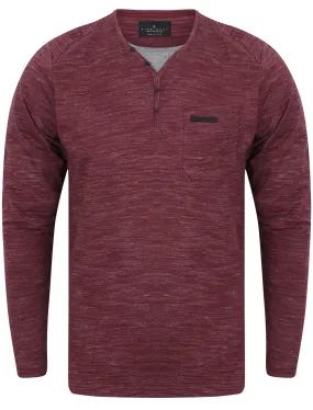 Felter Space Dye Mock Insert Long Sleeve Top In Mulled Wine - Dissident