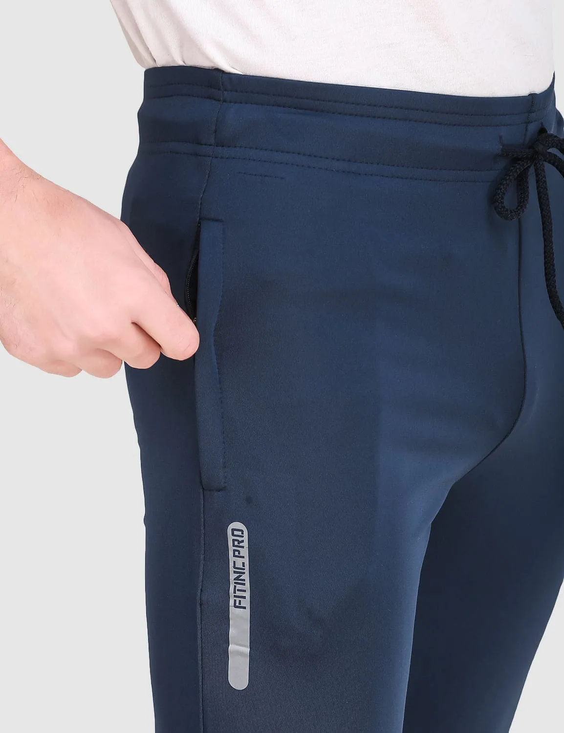 Fitinc Slim Fit Navy Blue Trackpant for Workout