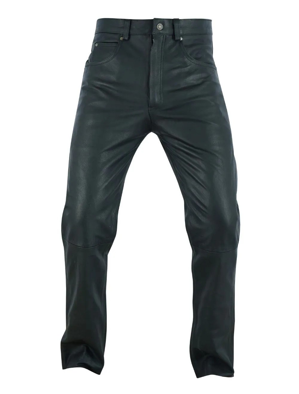 Five Pockets Cowhide Biker Leather Motorcycle Pants