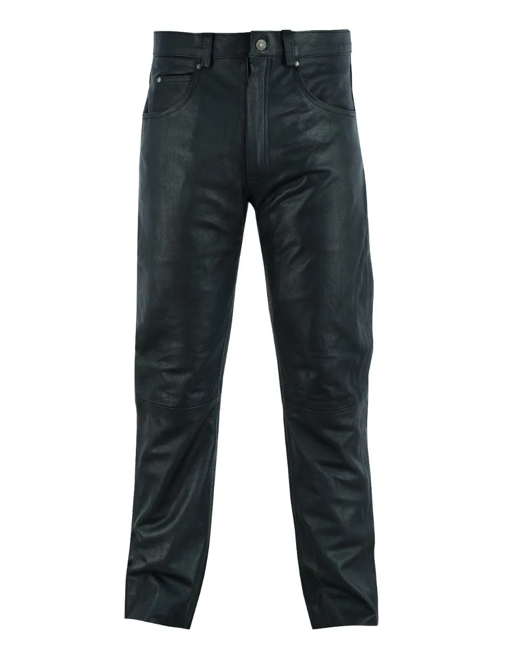 Five Pockets Cowhide Biker Leather Motorcycle Pants