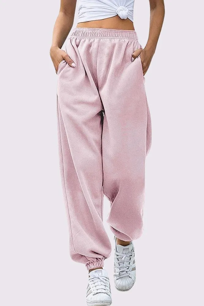 Fleece Full Length Closed Hem Jogging Bottoms