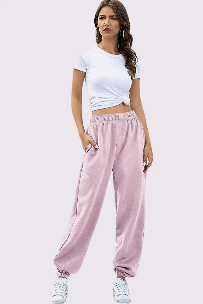 Fleece Full Length Closed Hem Jogging Bottoms