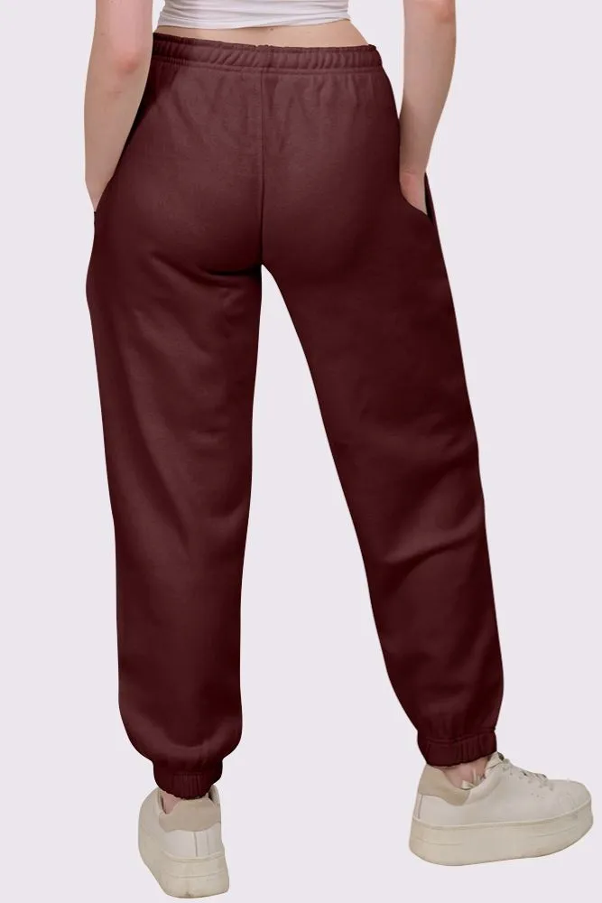 Fleece Full Length Closed Hem Jogging Bottoms