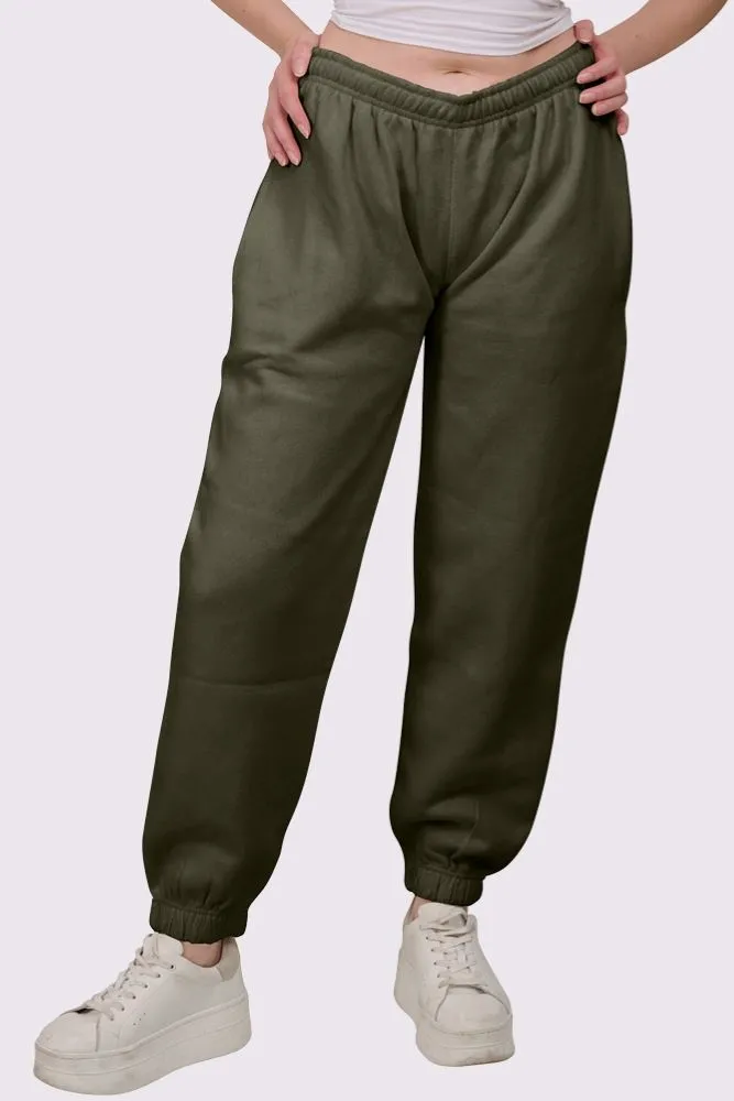 Fleece Full Length Closed Hem Jogging Bottoms