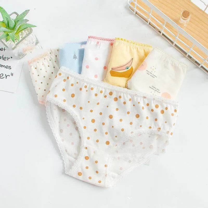 Floral Print Kids' Triangle Underwear Set