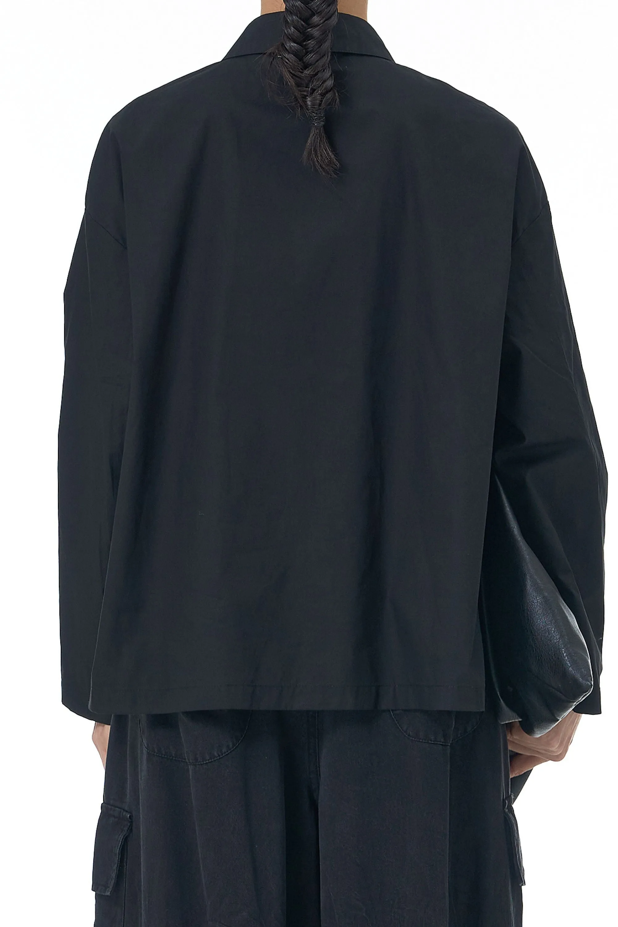 Full Sleeve Dark Black Oversized Shirt