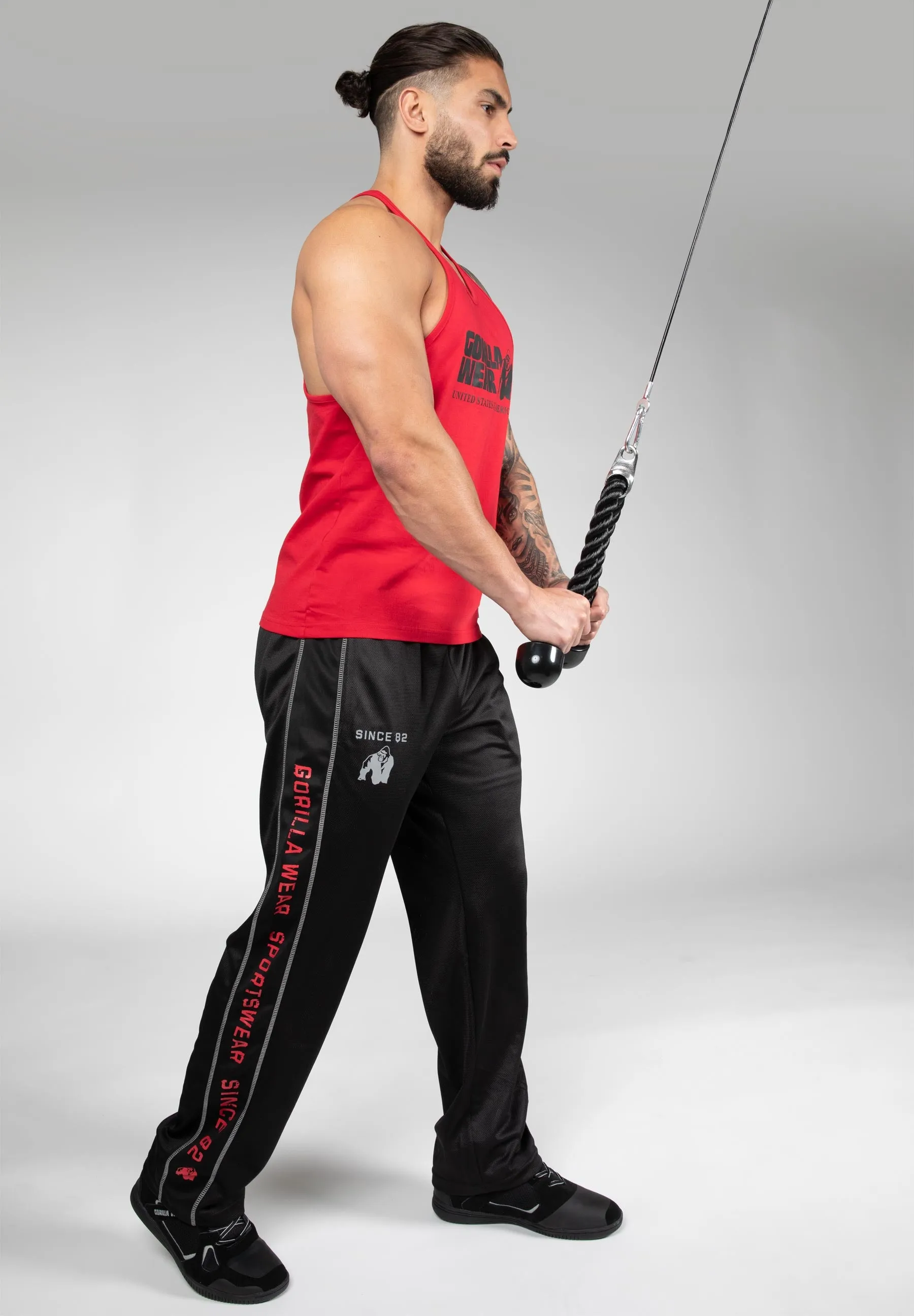 Functional Mesh Pants - Black/Red