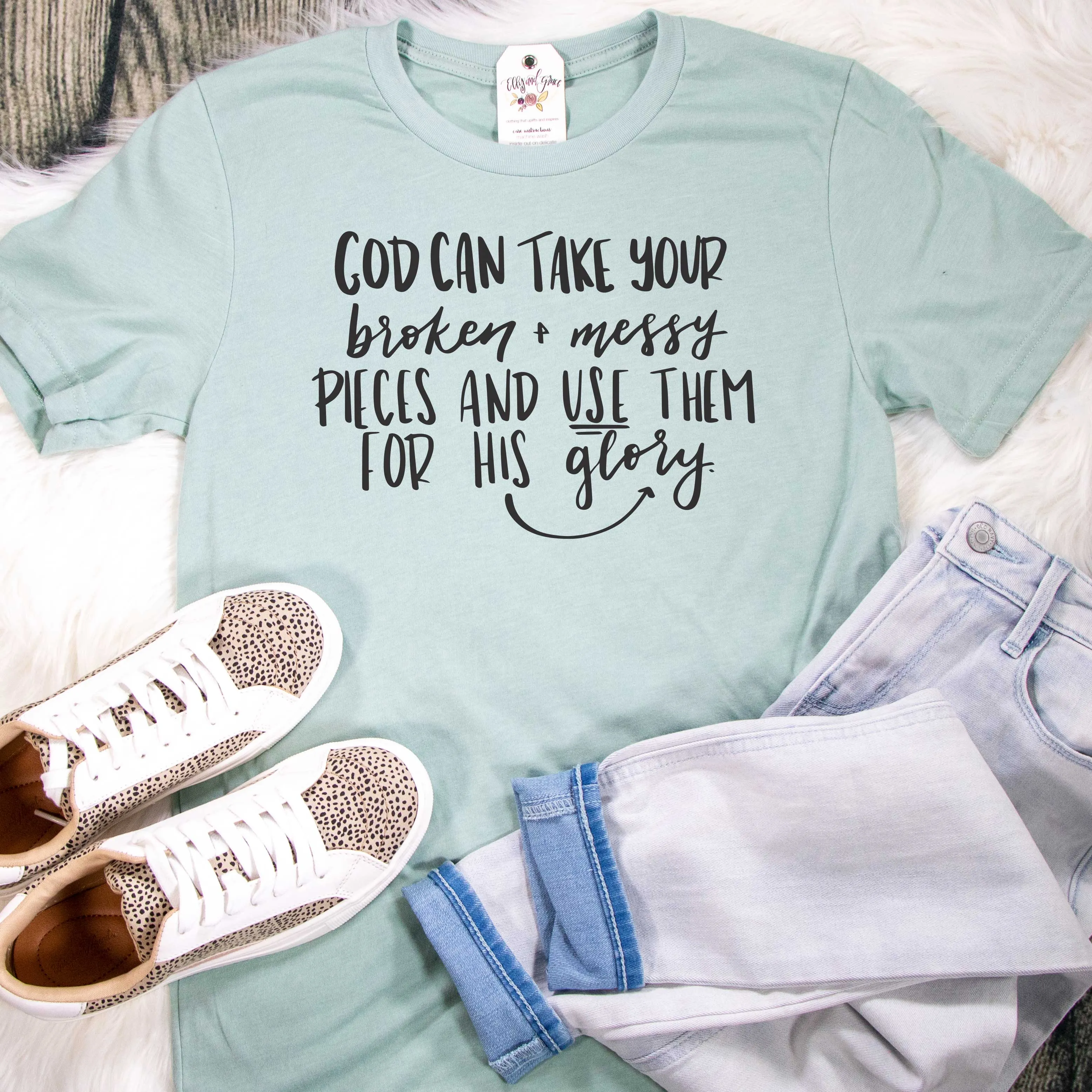 God Can Take the Messy and Broken Pieces Unisex Shirt