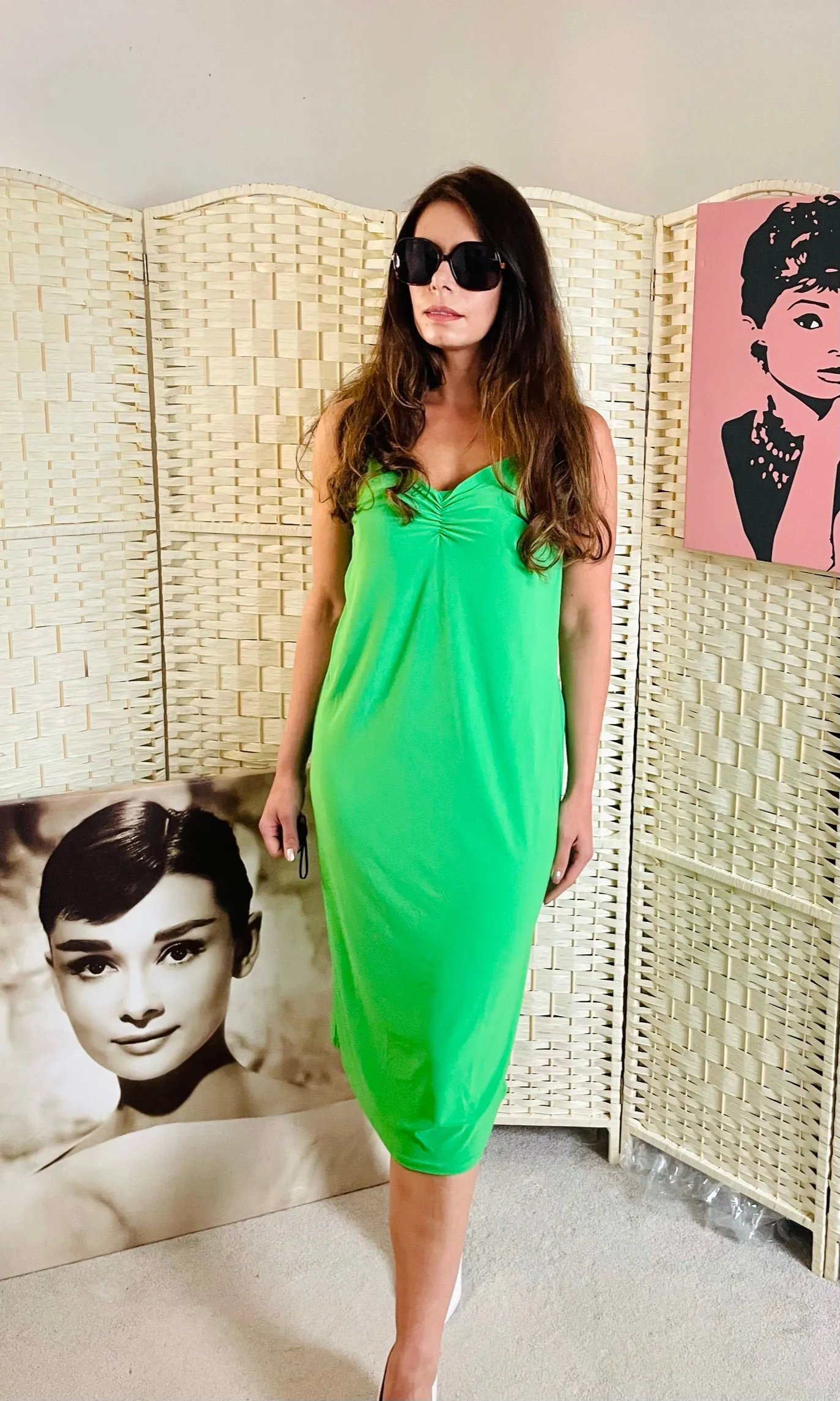 Green Summer slip dress