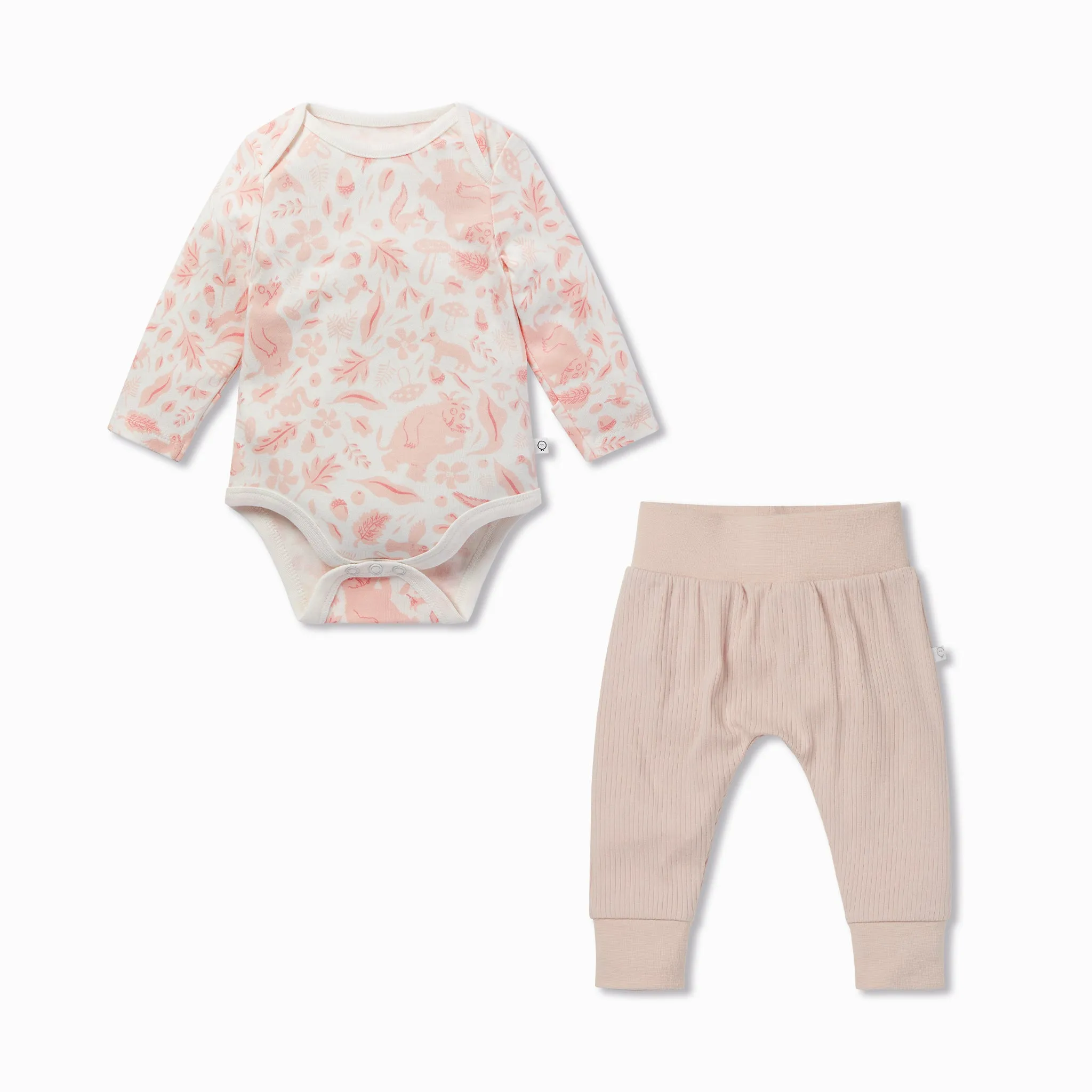 Gruffalo Foxglove Pink Bodysuit & Ribbed Joggers Outfit