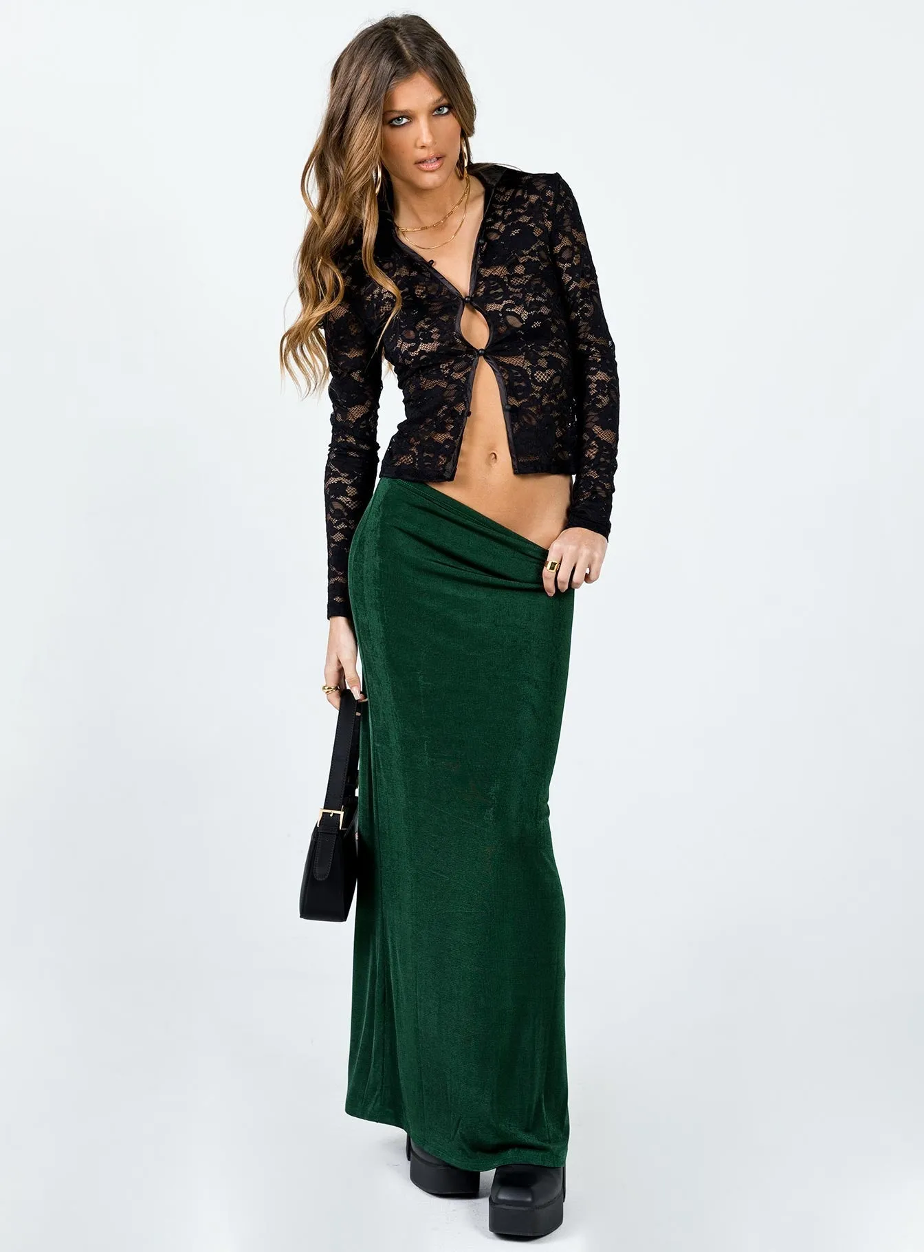 Harriette Maxi Skirt Forest Green