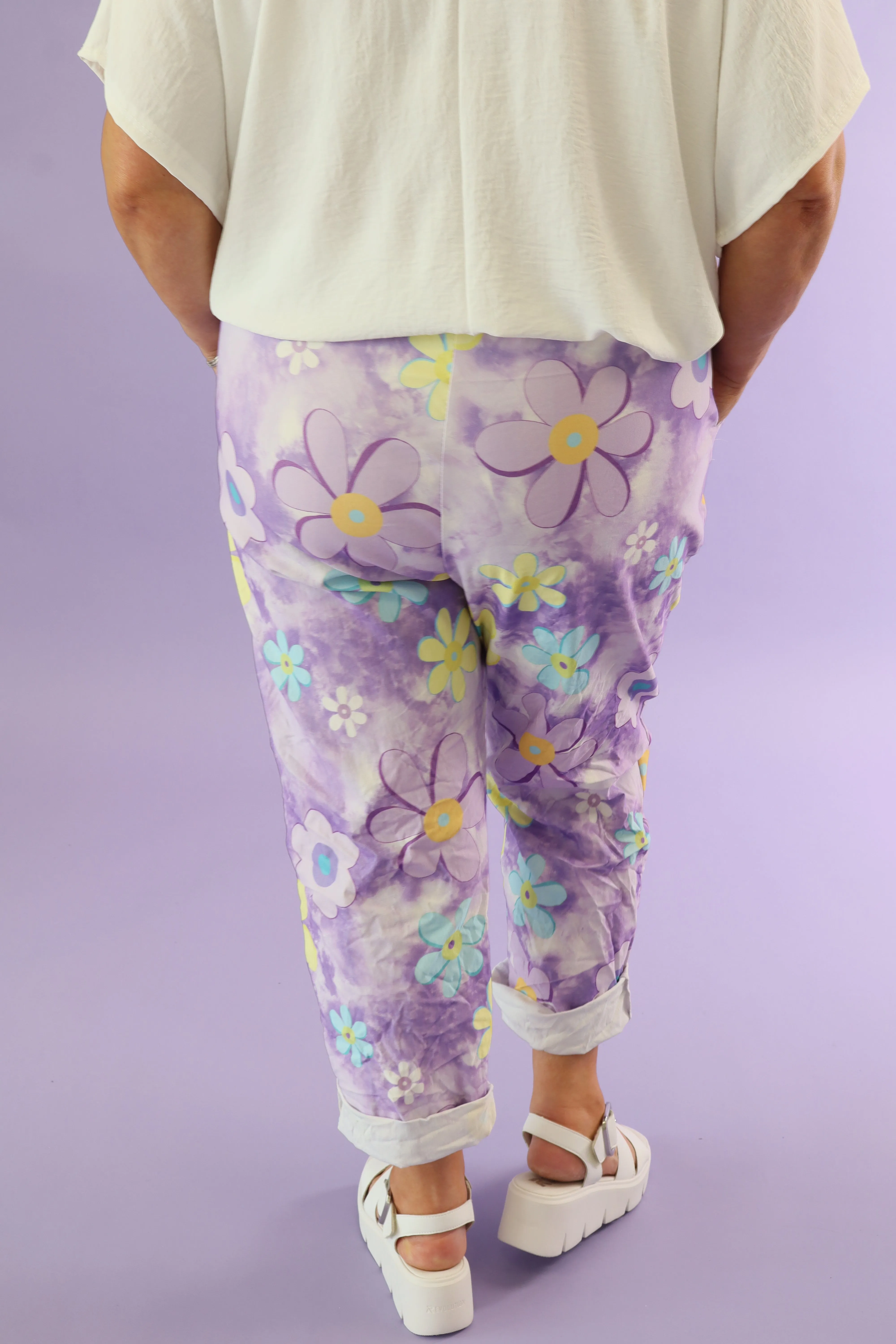 Haven Jogger in Purple Daisies