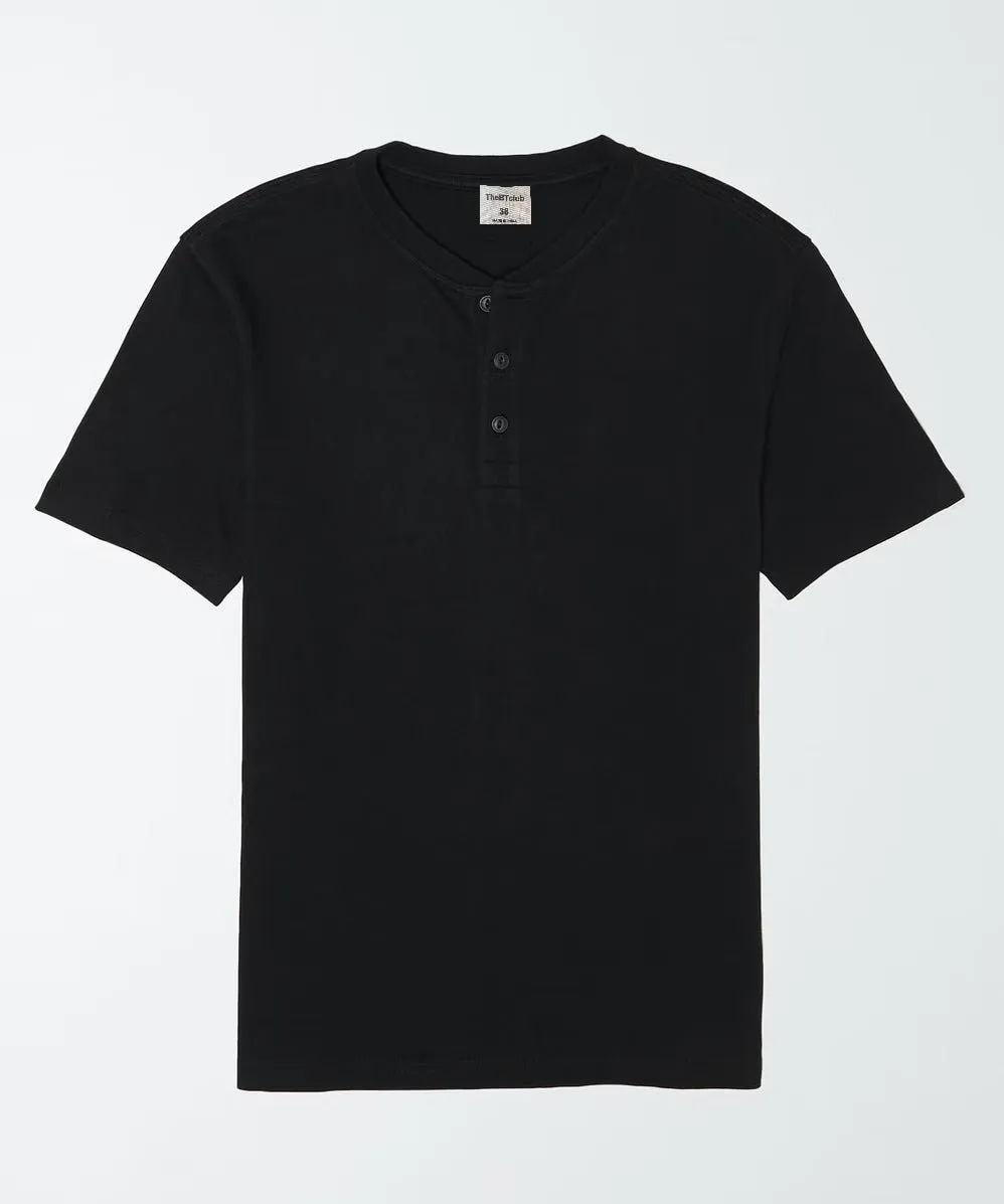 Henley Half Sleeves - Black