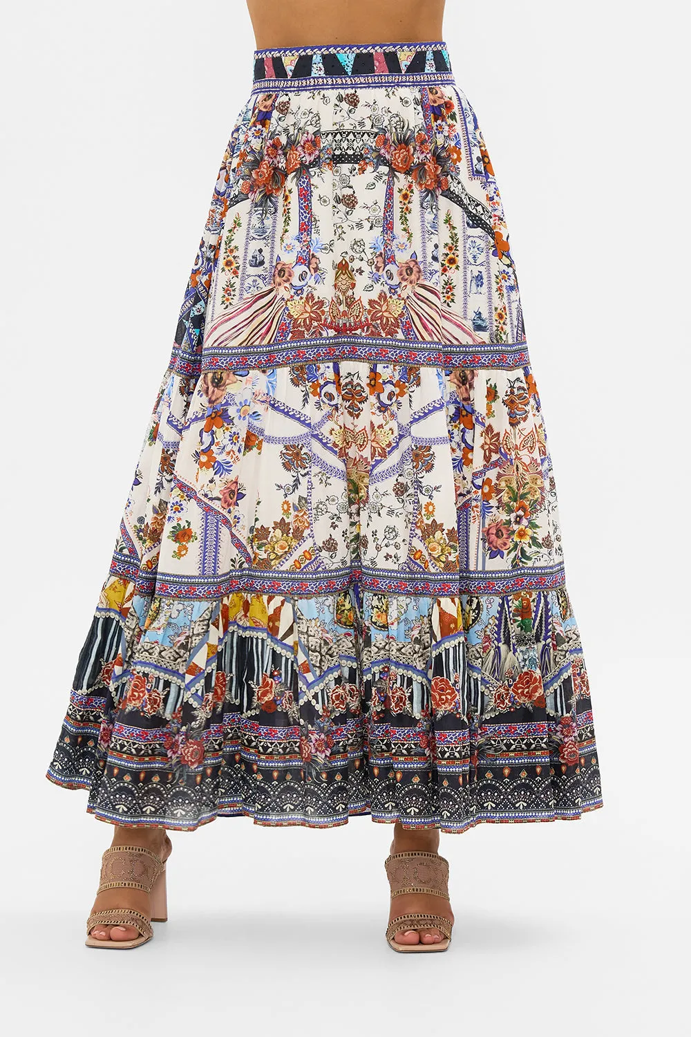 HIGH WAISTED TIERED SKIRT MY FOLK ART HEART