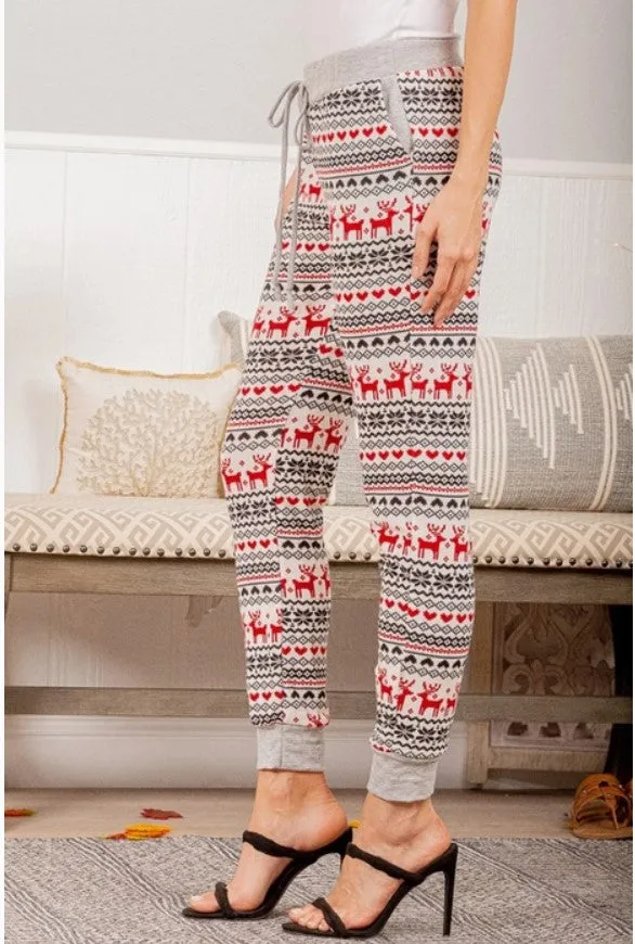 Holiday Print Joggers - #5971-5976