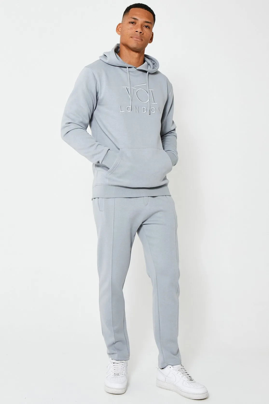 Holloway Road Fleece Open Joggers - Alloy Grey