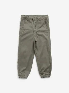 HOP Kids Olive Mid-Rise Cotton Blend Joggers