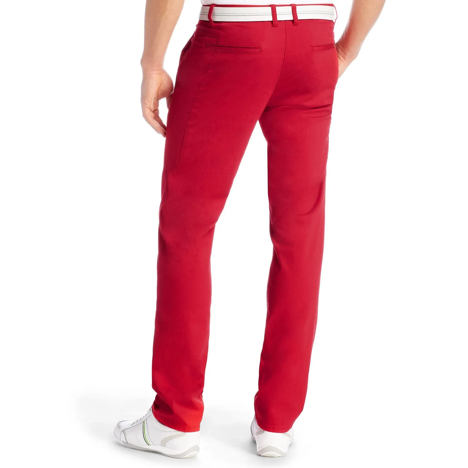 Hugo Boss Leeman Slim Fit Gabardine Weave Chinos - Red