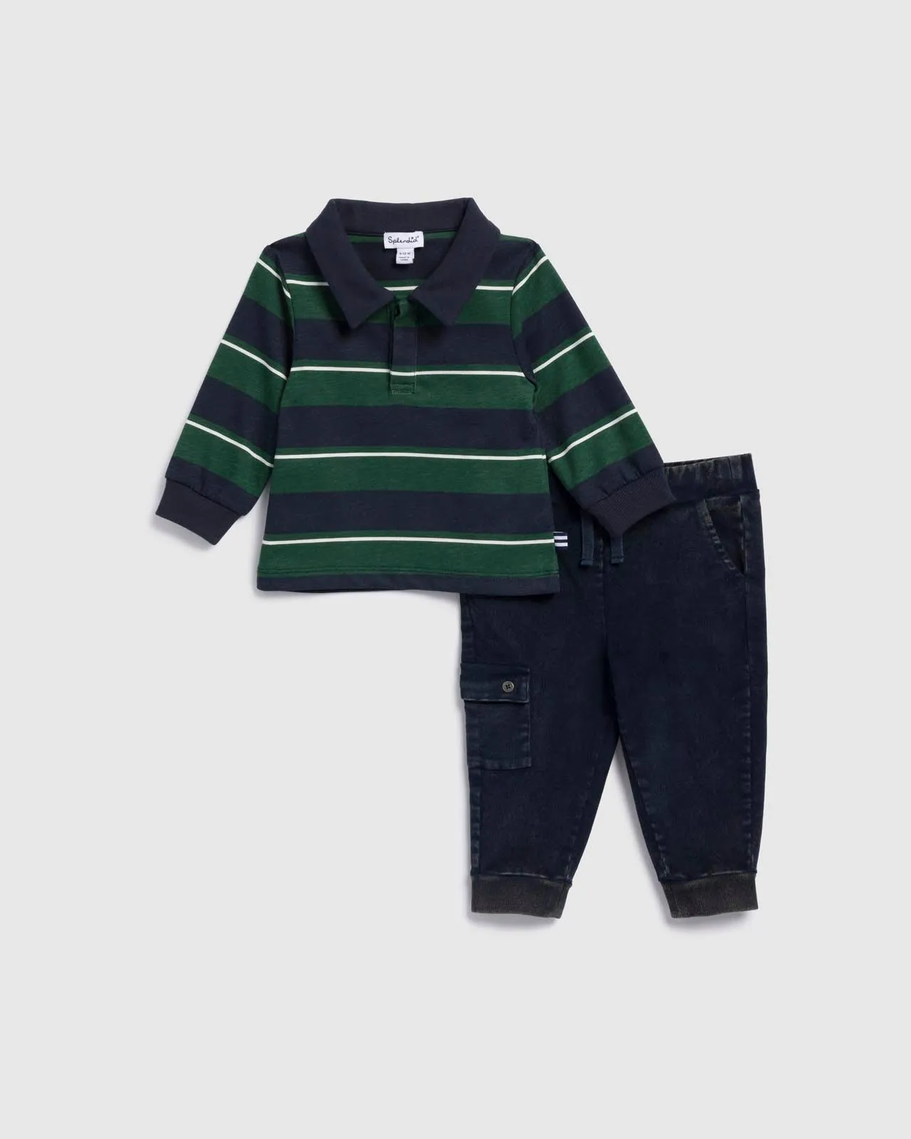 Infant Boys Kelly Stripe Polo Set