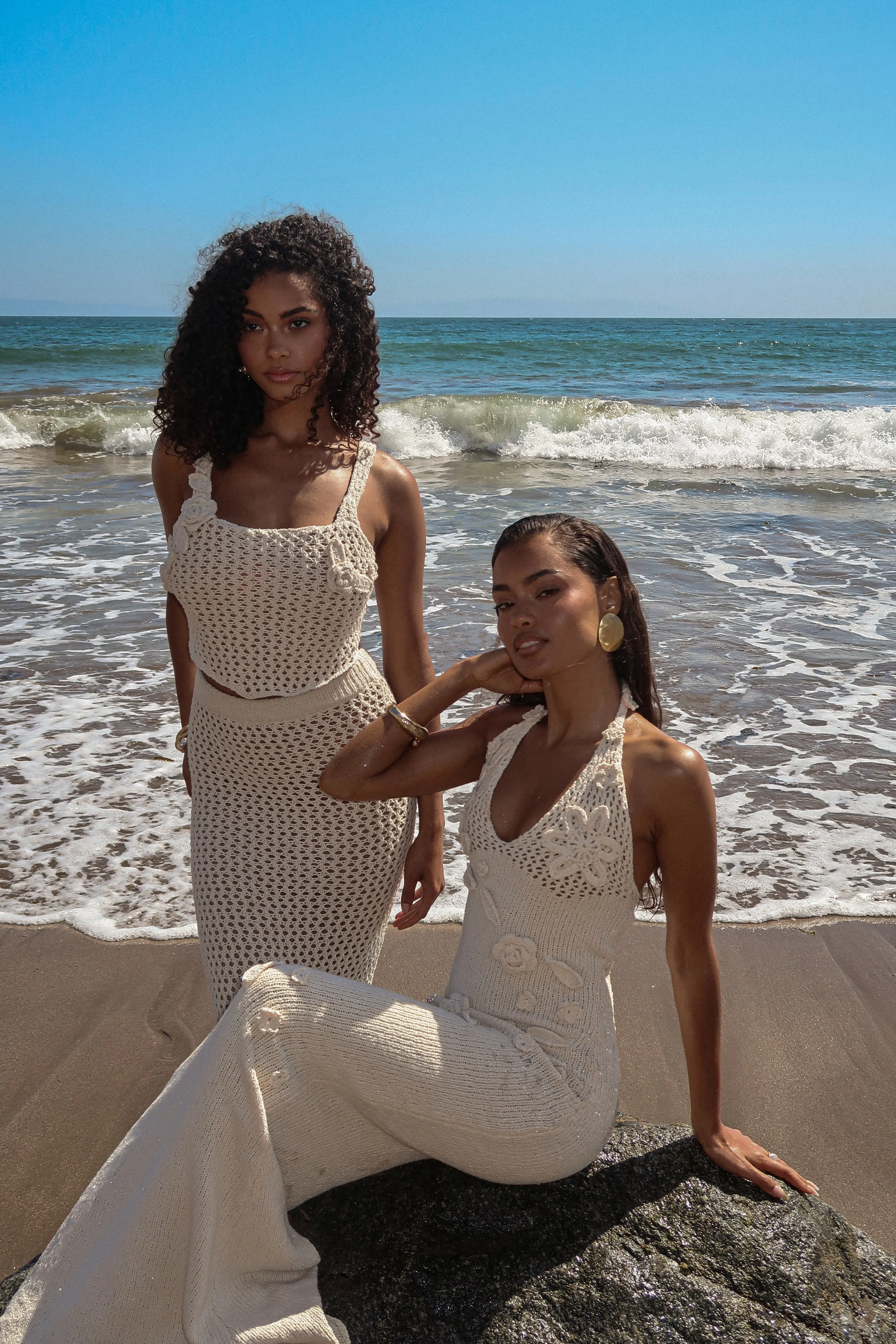 Ivory Beachside Crochet Bustier