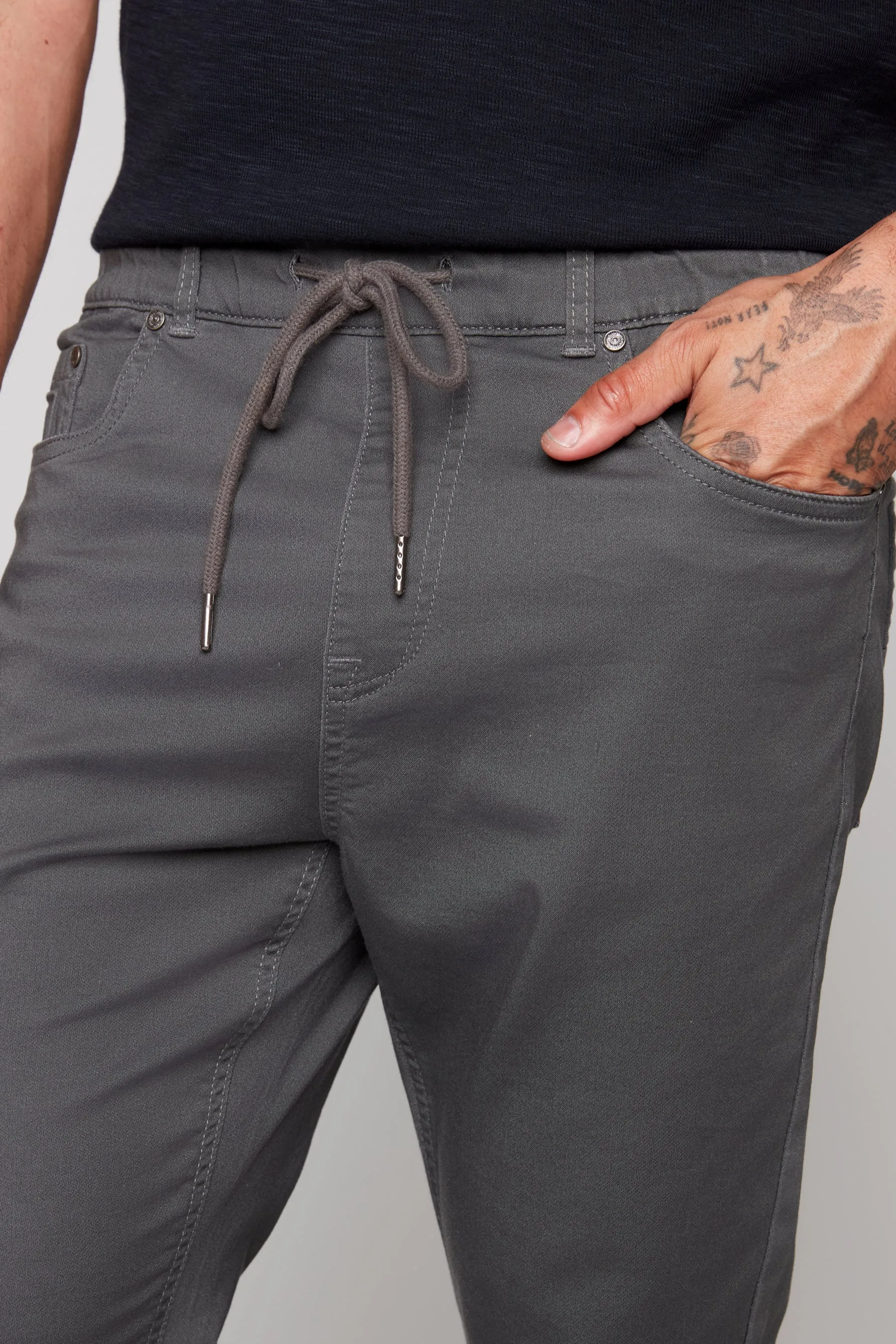 JAGGER - 5 Pocket Soft French Terry Classic Jogger - Dark Grey