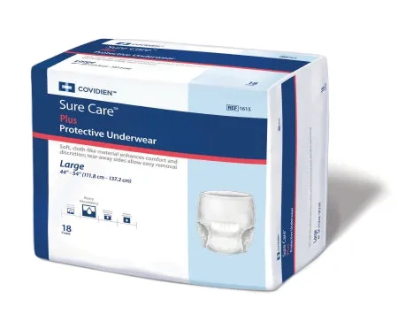 Kendall Sure Care Plus 1615 Protective Underwear, Pack of 18