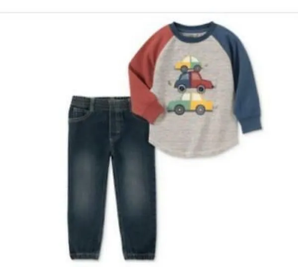 Kids Headquarters Little Boys Print Shirt and Joggers