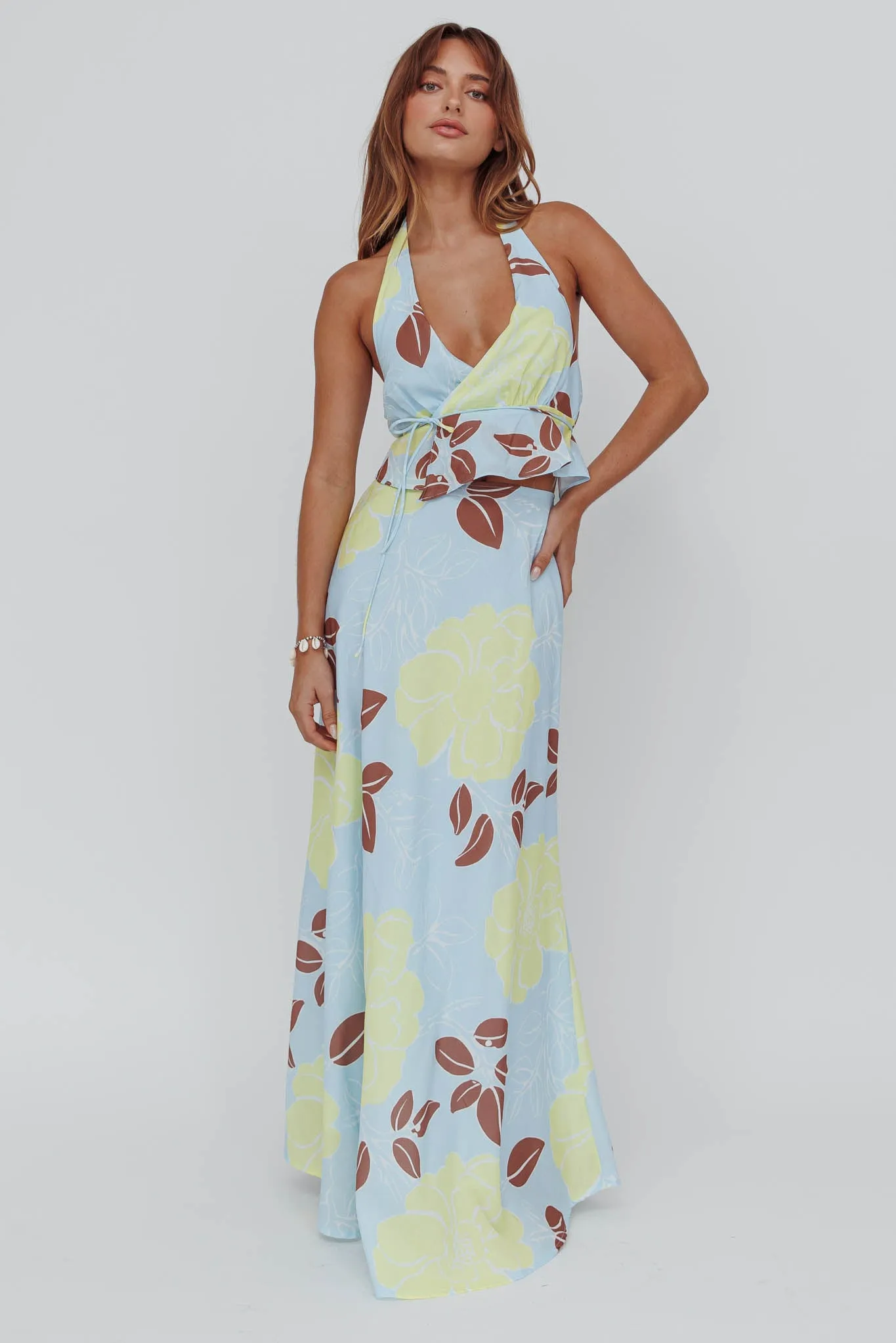 Kika Maxi Skirt Floral Blue