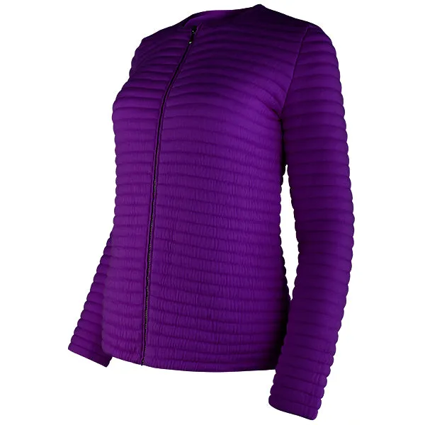 Knitted Zip Bomber Jacket in Grape