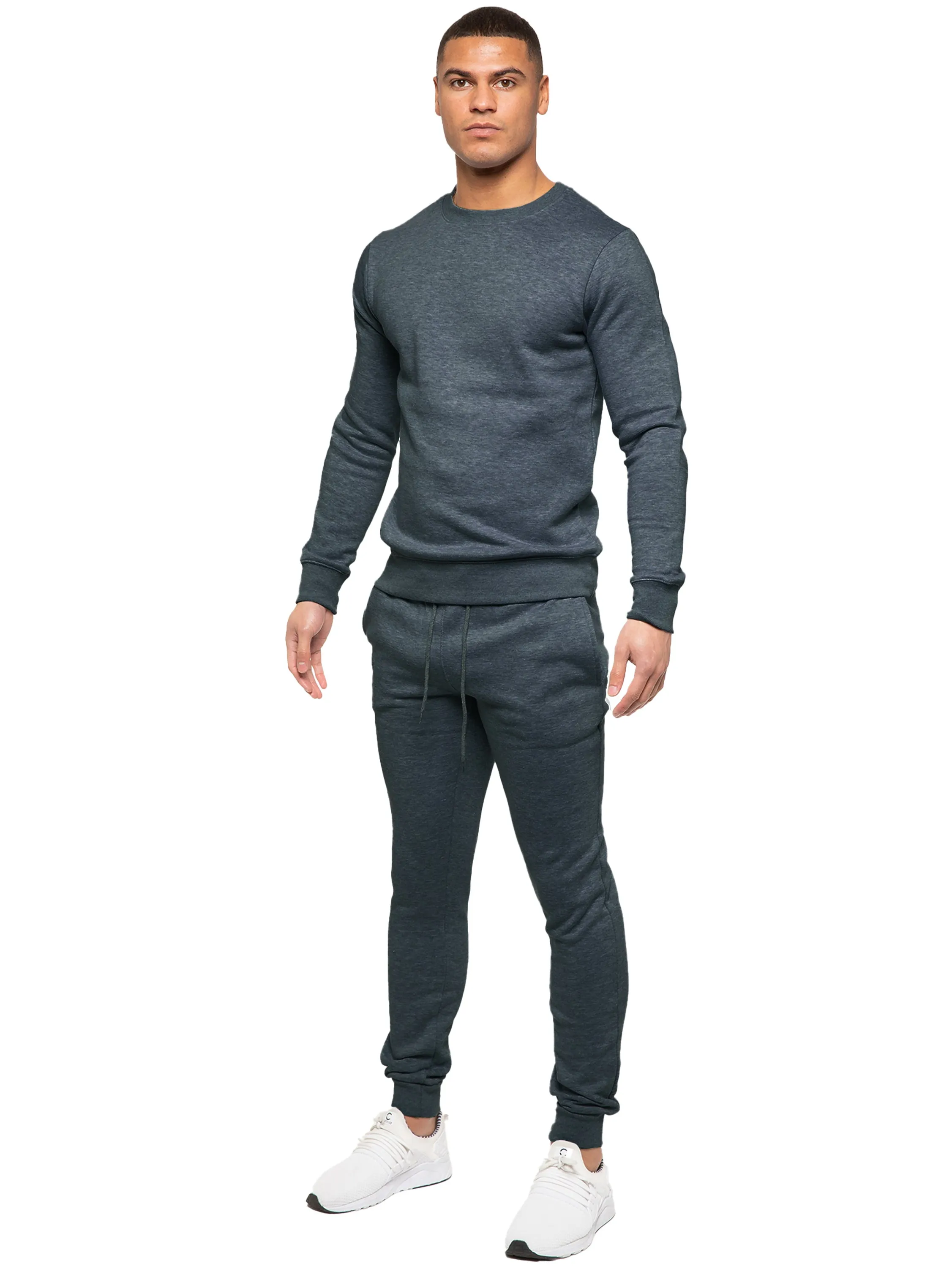 Kruze | Mens Crew Neck Sweatshirt Tracksuit Set