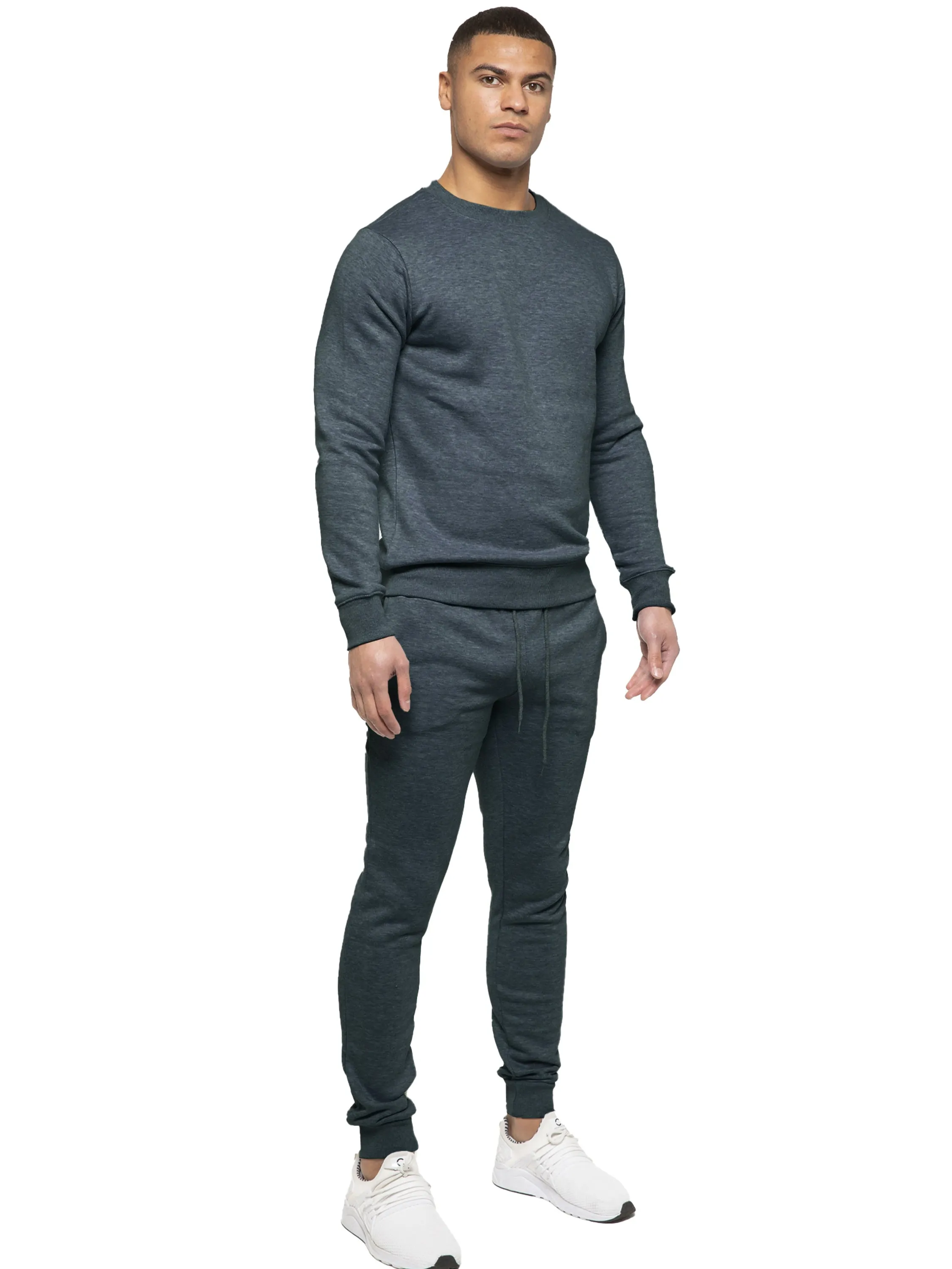 Kruze | Mens Crew Neck Sweatshirt Tracksuit Set