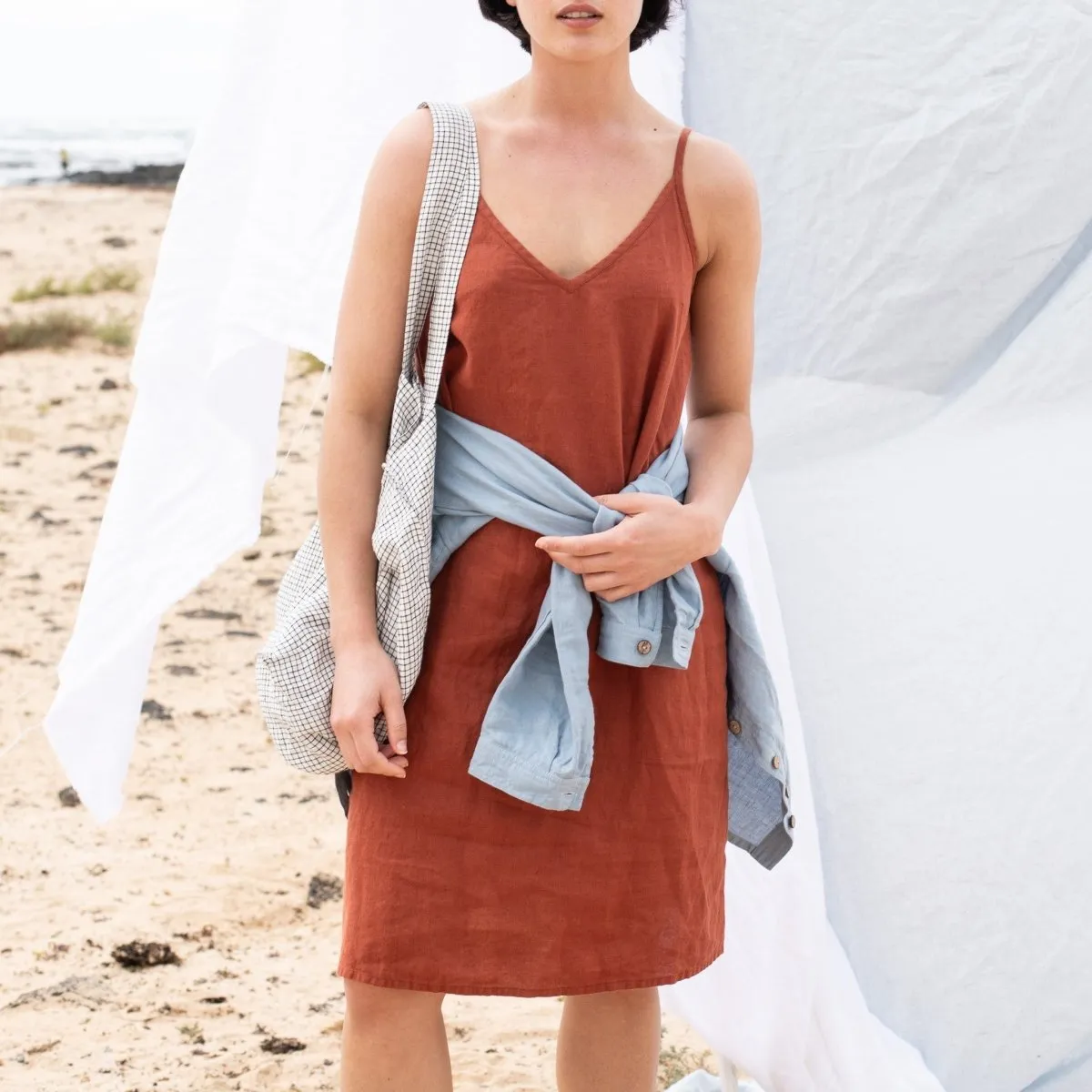 LANGLEY slip linen dress