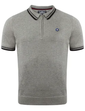 Le Shark Parker grey knitted polo shirt