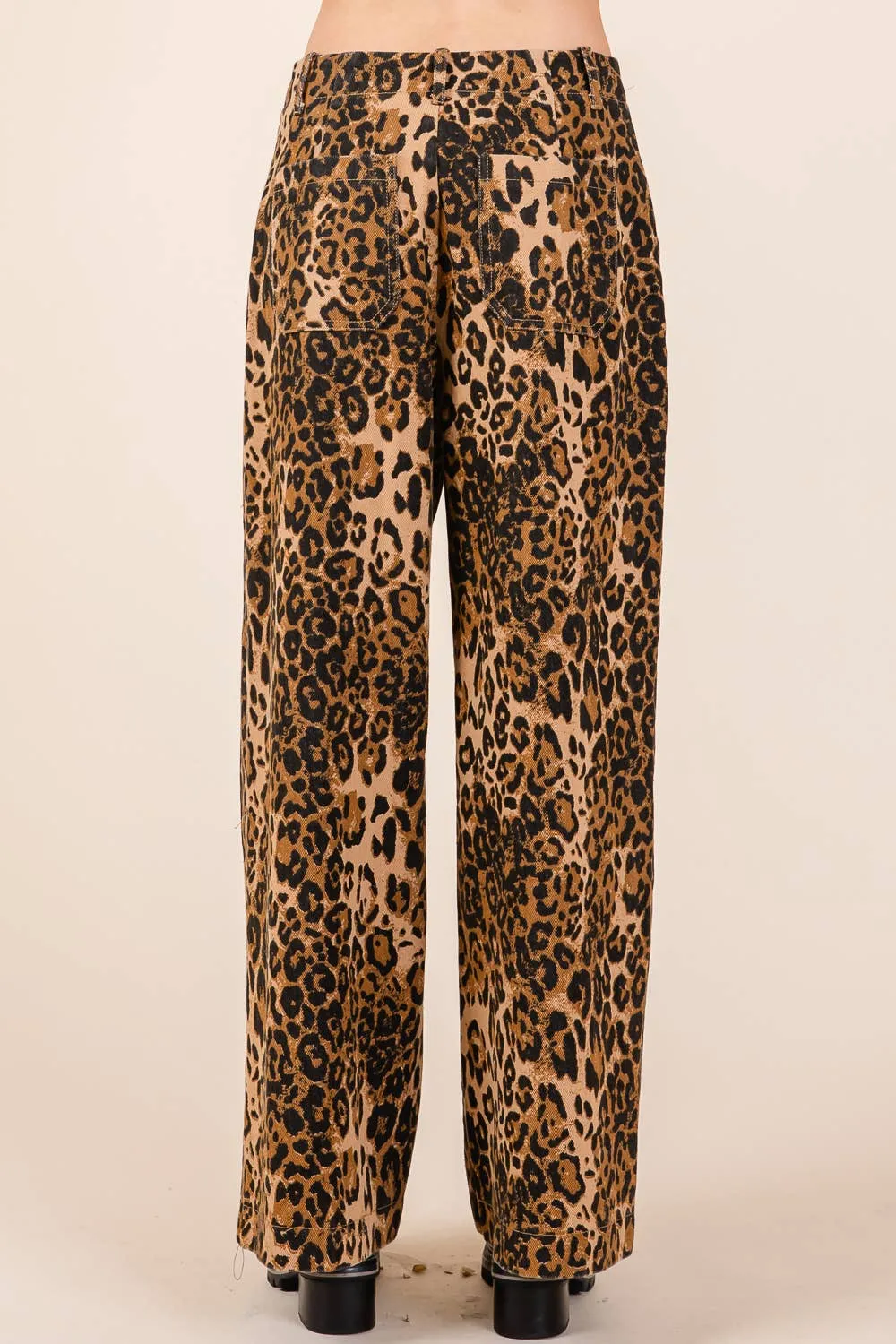 Leopard Print Wide Leg Pants