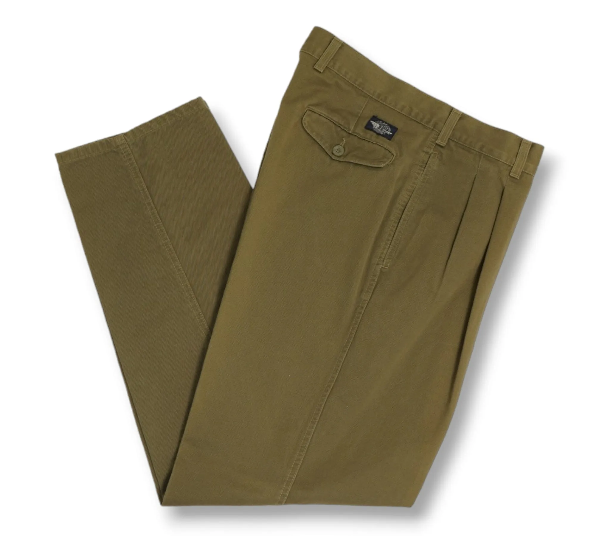 Levi's Dockers - Green High Rise Pleated Twill Trousers 33/32