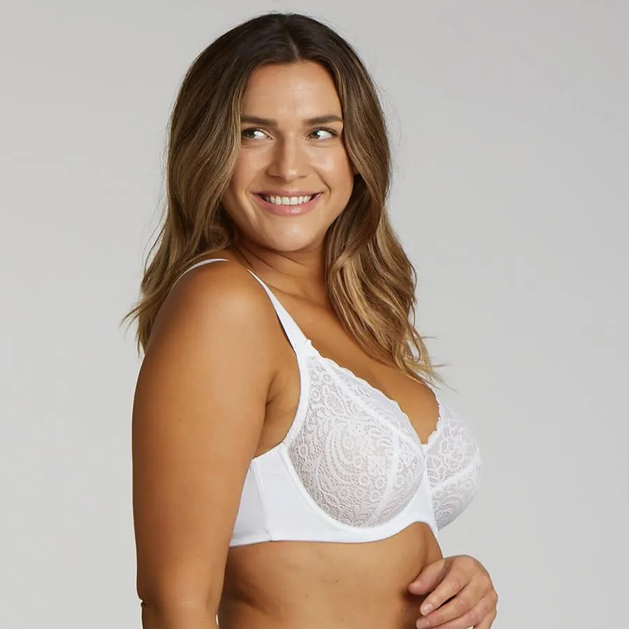 Lily Lace Full Cup Bra - White