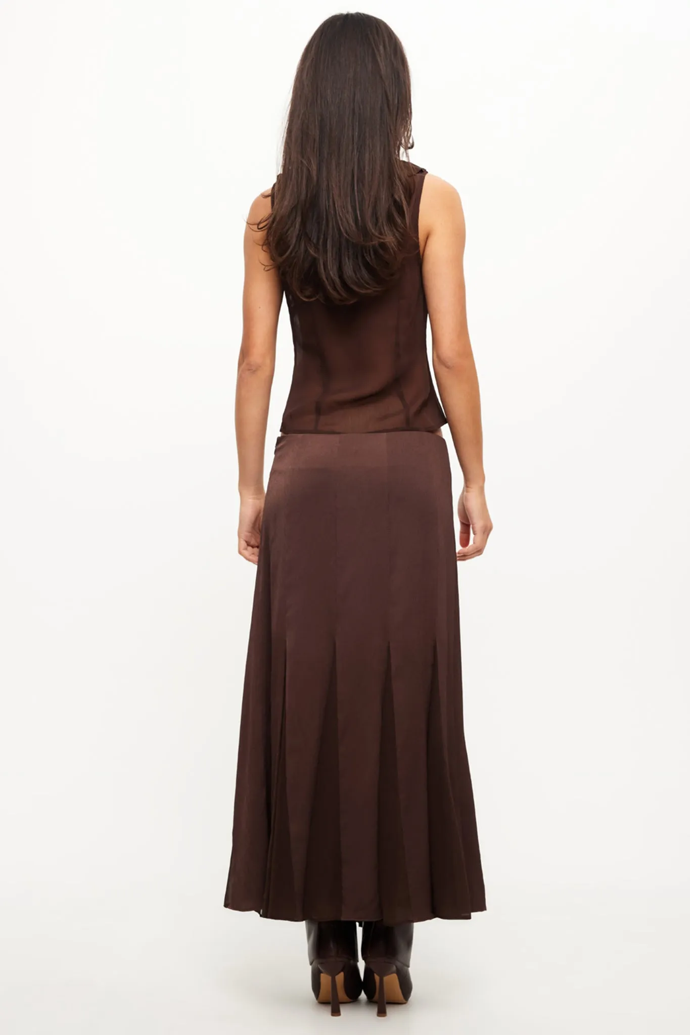 LIONESS Rose Maxi Skirt Chocolate